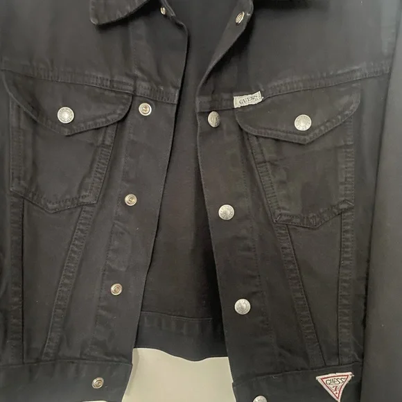 Vintage black denim guess jacket - Picture 2 of 6